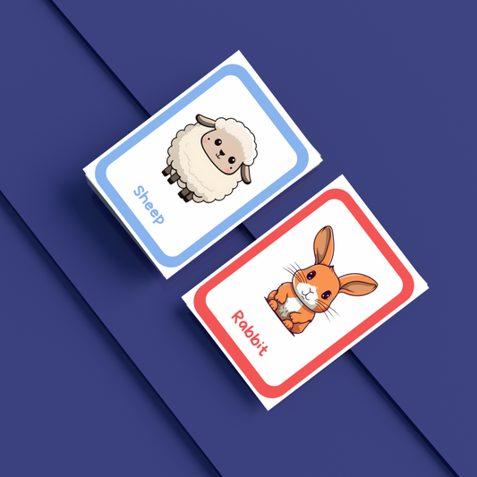 Animal Flashcards | Colourful Cartoon Animals | Printable Learning Cards