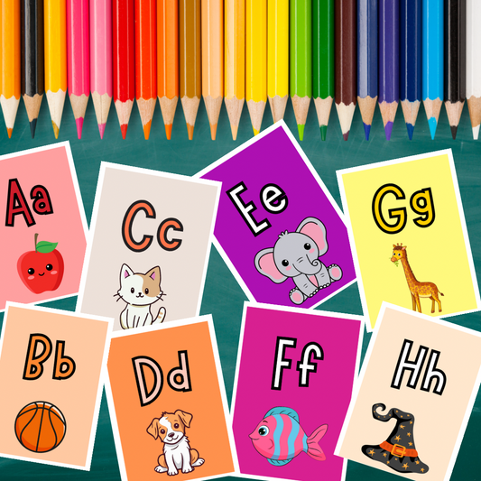 Alphabet Flashcards | A-Z Printable Learning Cards | Kids Early Education