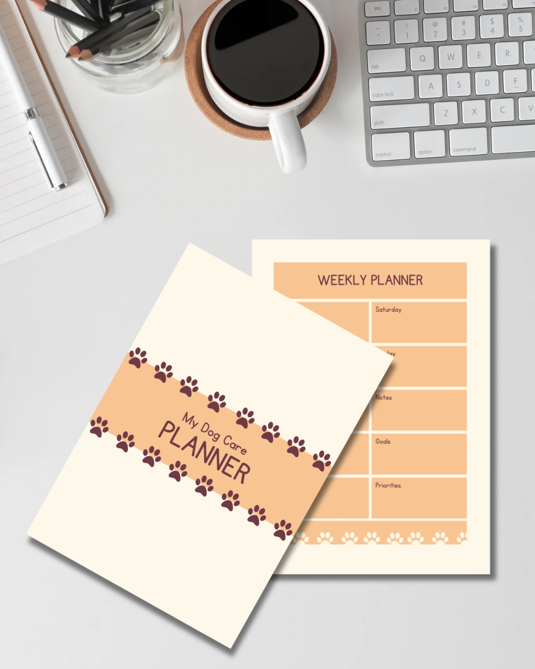Printable Dog Care Planner | Pet Care Tracker, Dog Sitter Information, Daily & Weekly Planner | 8 Page Printable PDF