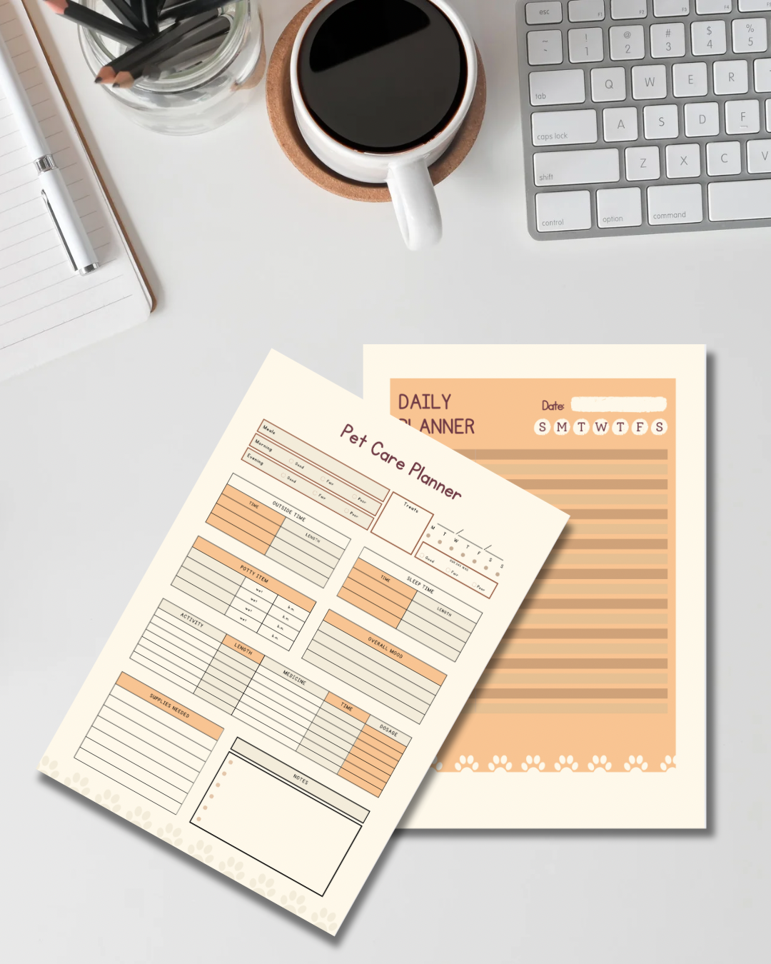 Printable Dog Care Planner | Pet Care Tracker, Dog Sitter Information, Daily & Weekly Planner | 8 Page Printable PDF