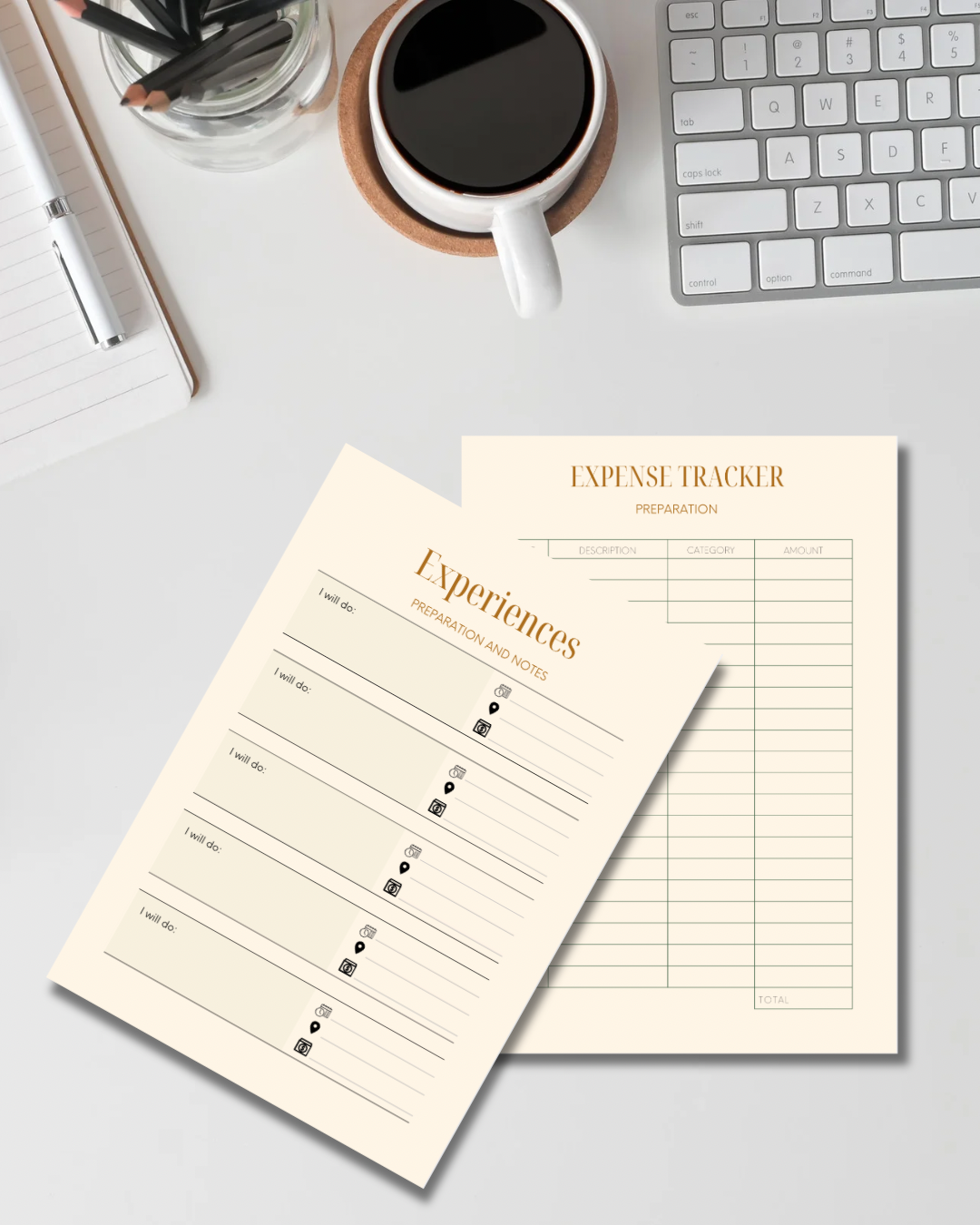 Printable Travel Planner | 34 Page Travel Itinerary, Trip Planner, Packing Checklist, Budget Tracker & Notes | PDF Download