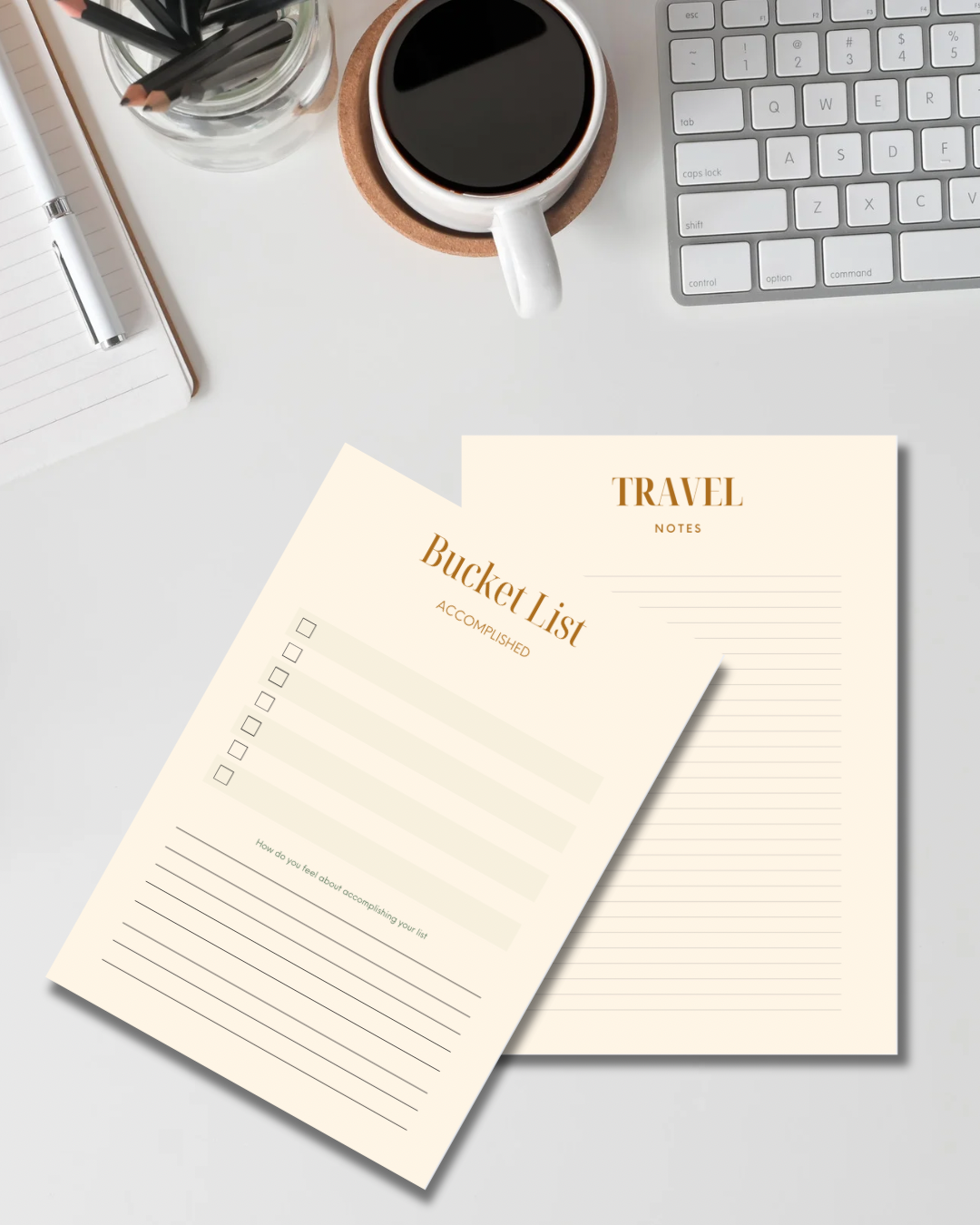 Printable Travel Planner | 34 Page Travel Itinerary, Trip Planner, Packing Checklist, Budget Tracker & Notes | PDF Download