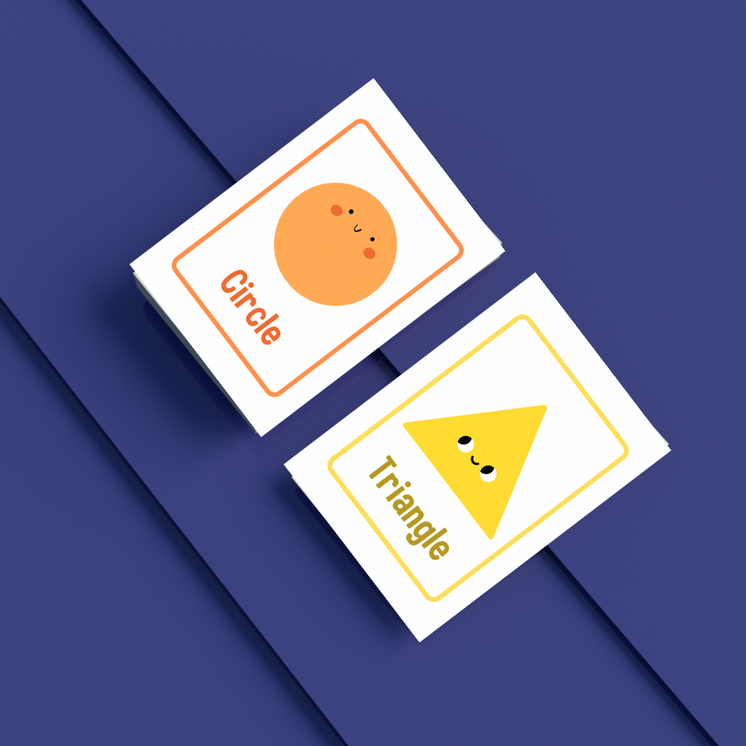 Printable Shape Flashcards for Kids | 15 Cute Shapes With Faces | Early Years Learning & Classroom