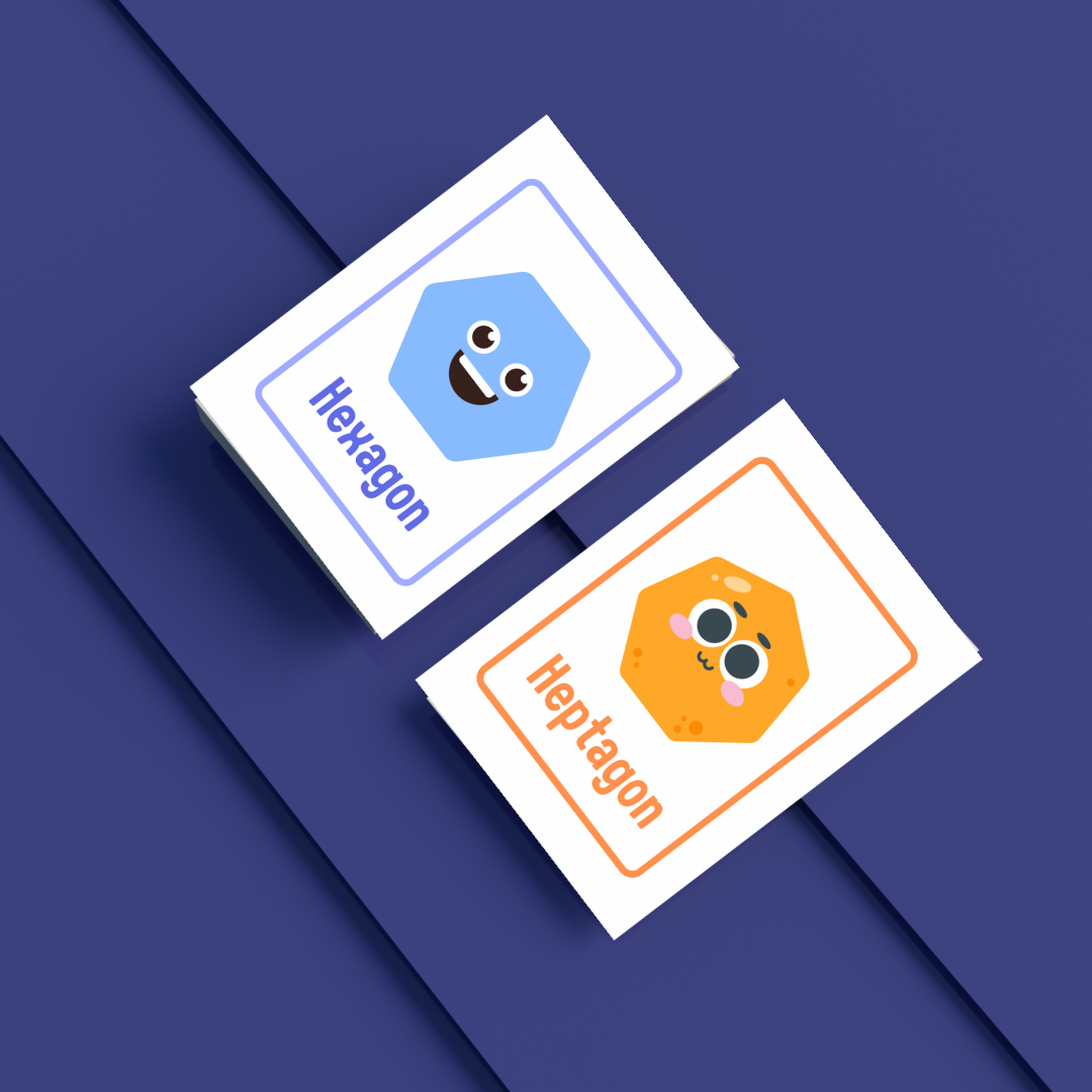 Printable Shape Flashcards for Kids | 15 Cute Shapes With Faces | Early Years Learning & Classroom