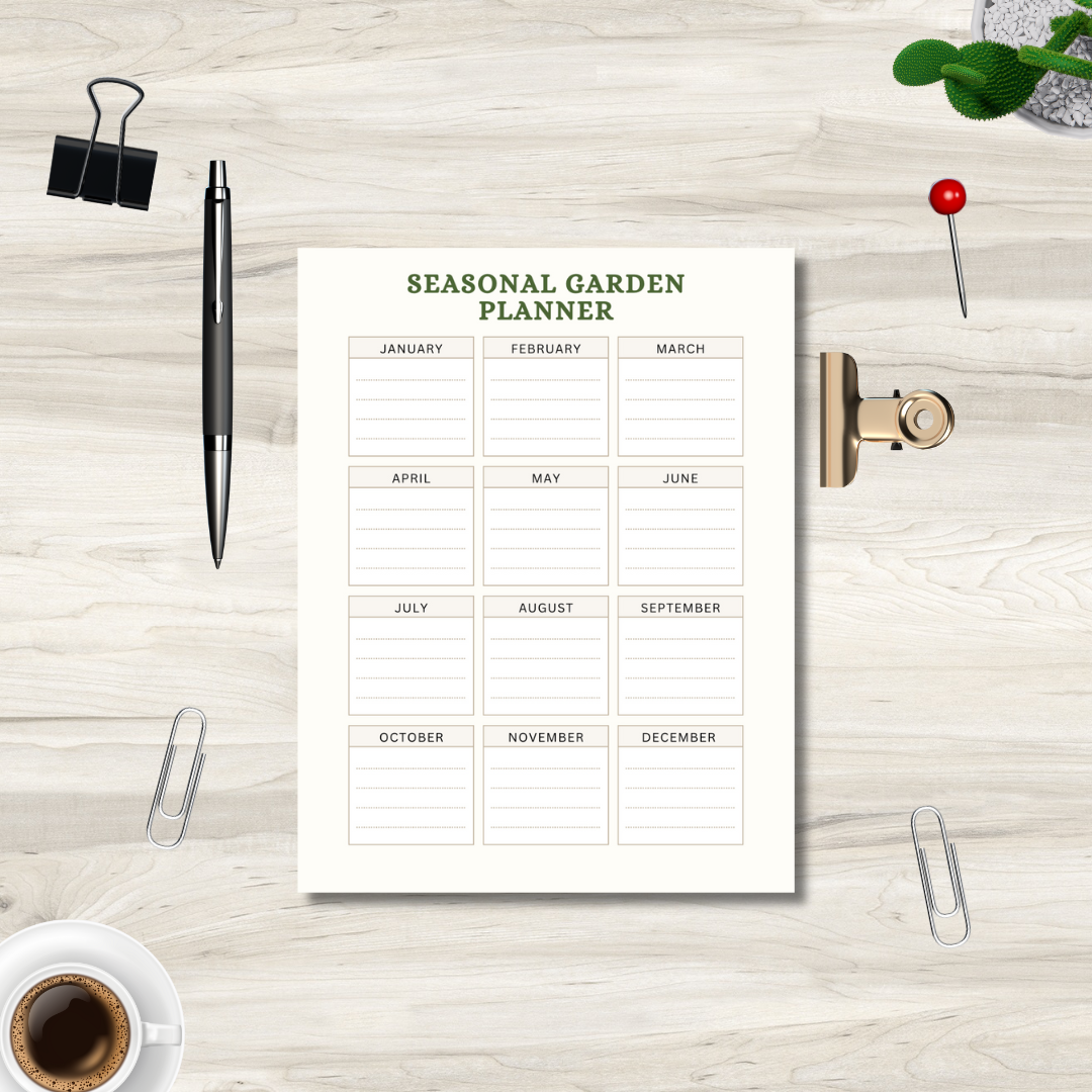 Printable Gardening Planner | 12 Page Garden Planning Binder, Plant Tracker, Watering Schedule, Expense Tracker, Seasonal Planner | PDF Download
