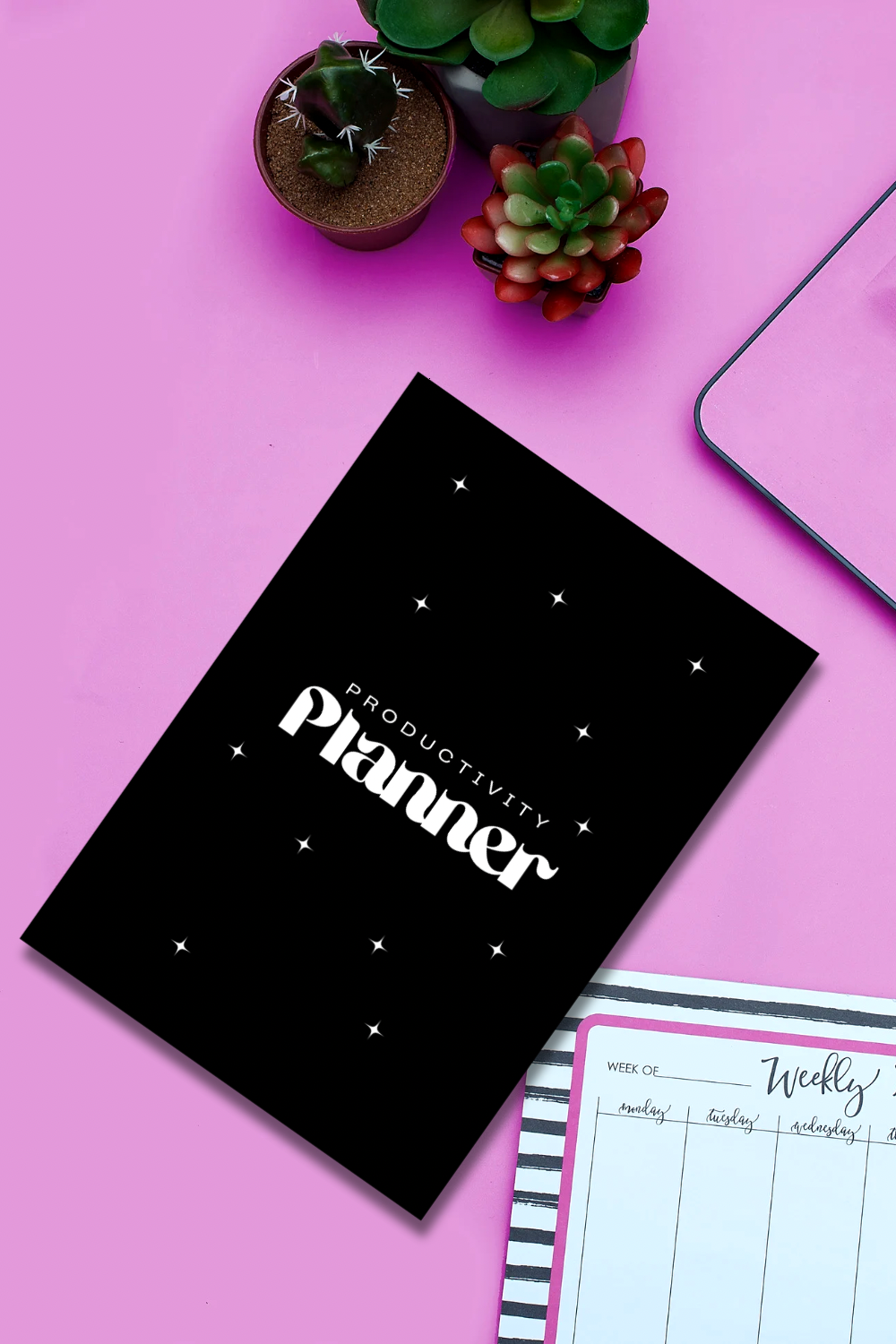 Witchy Aesthetic Productivity Planner | 93 Page Black Minimalist Goal Setting, Weekly & Monthly Organiser | Digital Download