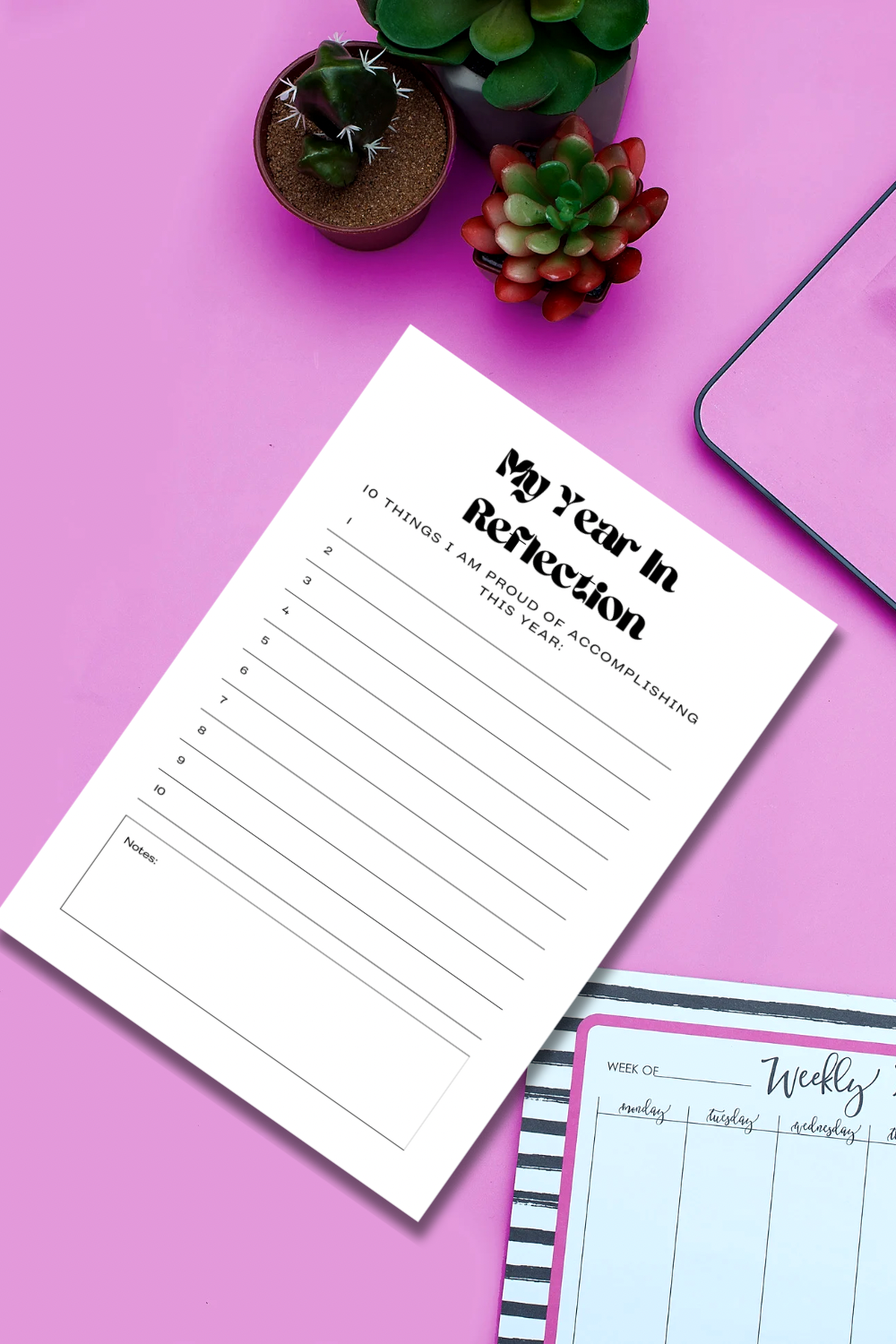 Witchy Aesthetic Productivity Planner | 93 Page Black Minimalist Goal Setting, Weekly & Monthly Organiser | Digital Download