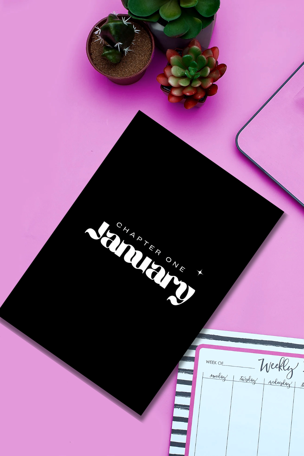 Witchy Aesthetic Productivity Planner | 93 Page Black Minimalist Goal Setting, Weekly & Monthly Organiser | Digital Download