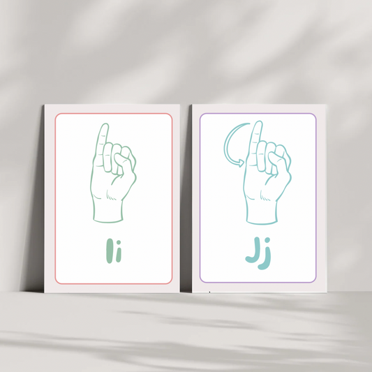 Aesthetic Sign Language Alphabet Flashcards | Pastel ASL Letters A-Z | Printable Learning Cards